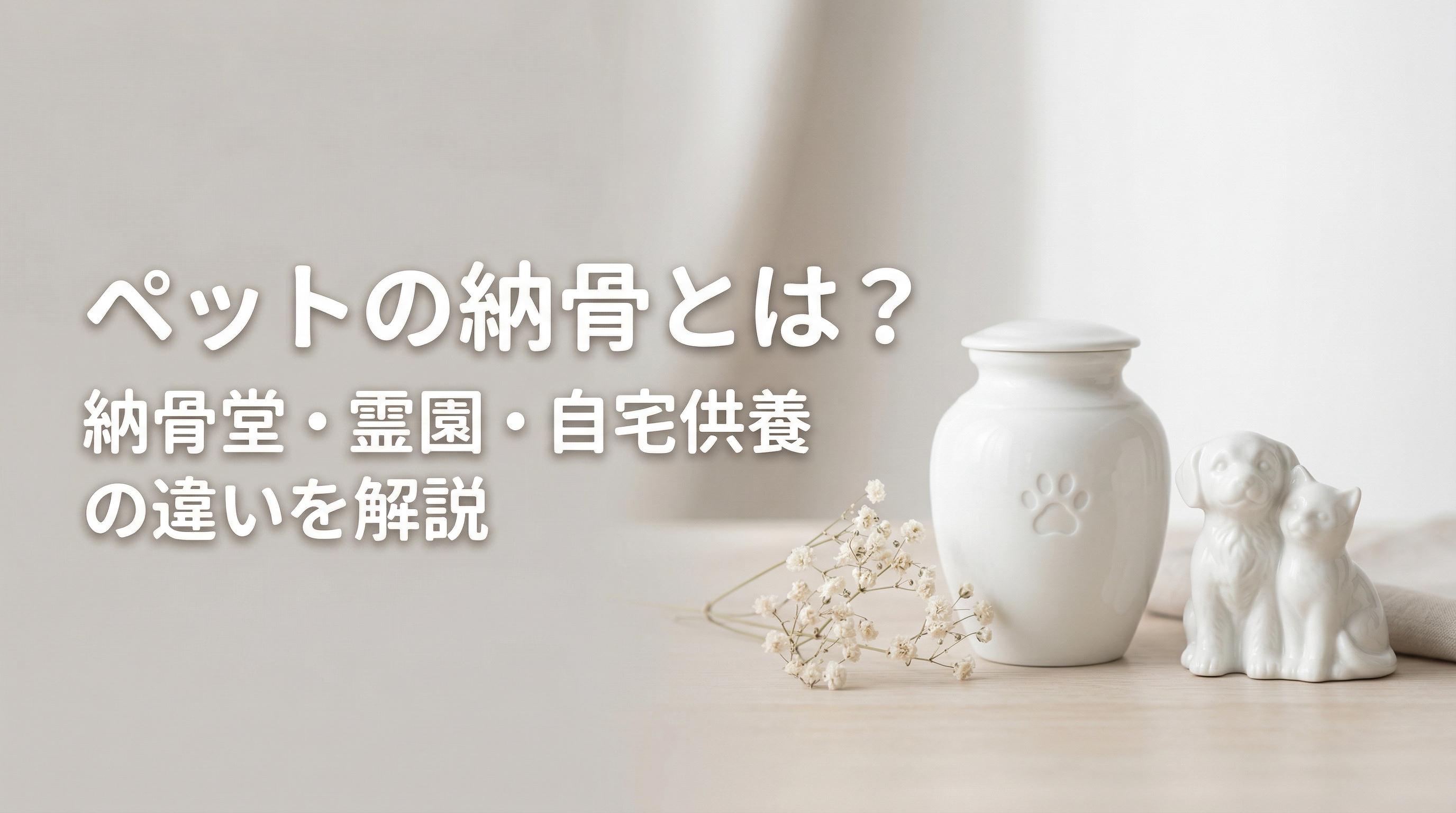 ペットの納骨とは?納骨堂・霊園・自宅供養の違いを解説