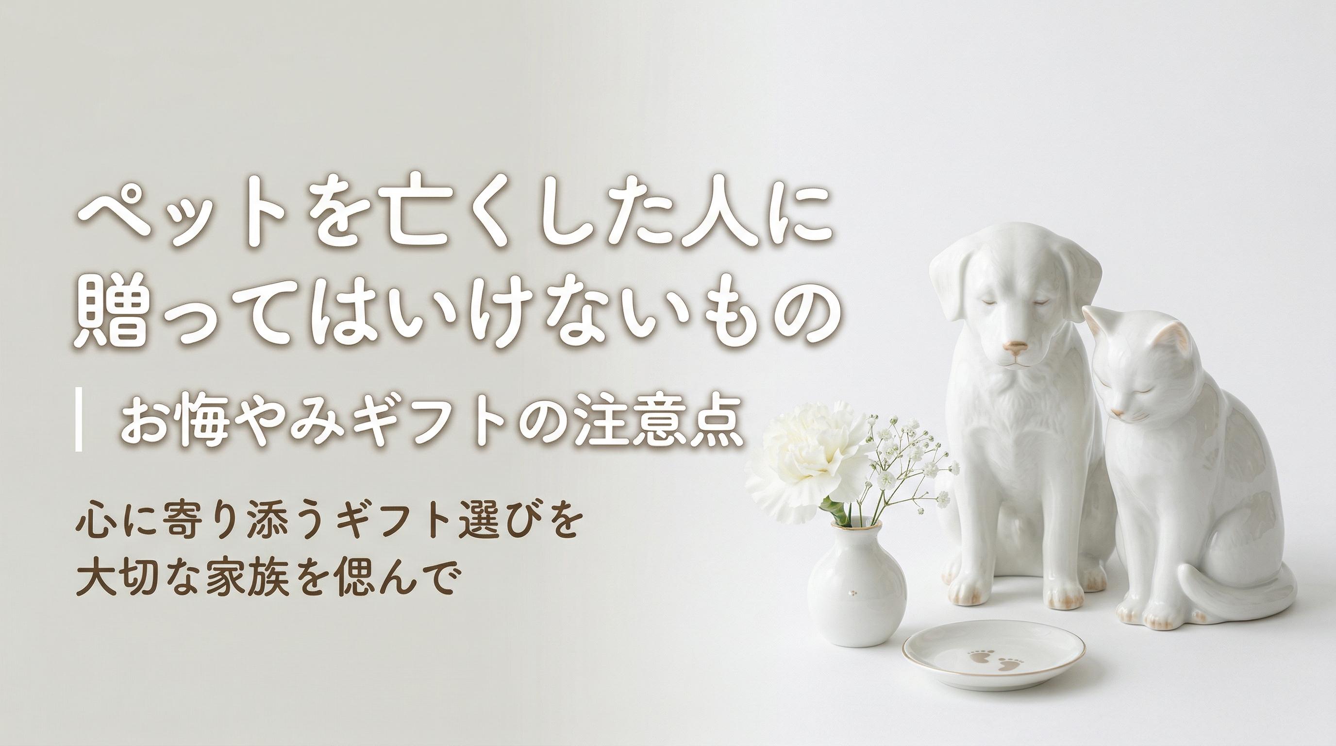 ペットを亡くした人に贈ってはいけないもの|お悔やみギフトの注意点