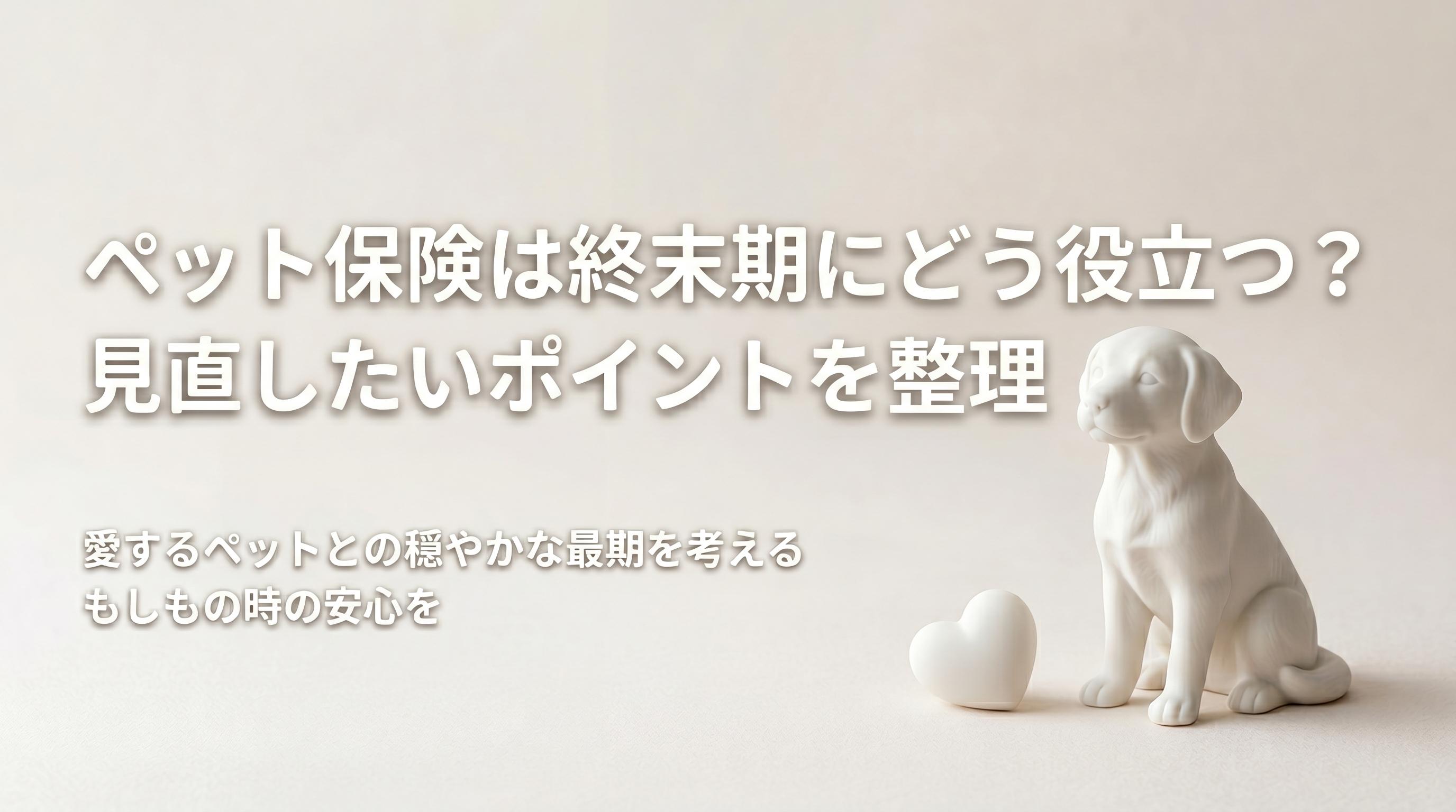 ペット保険は終末期にどう役立つ?見直したいポイントを整理