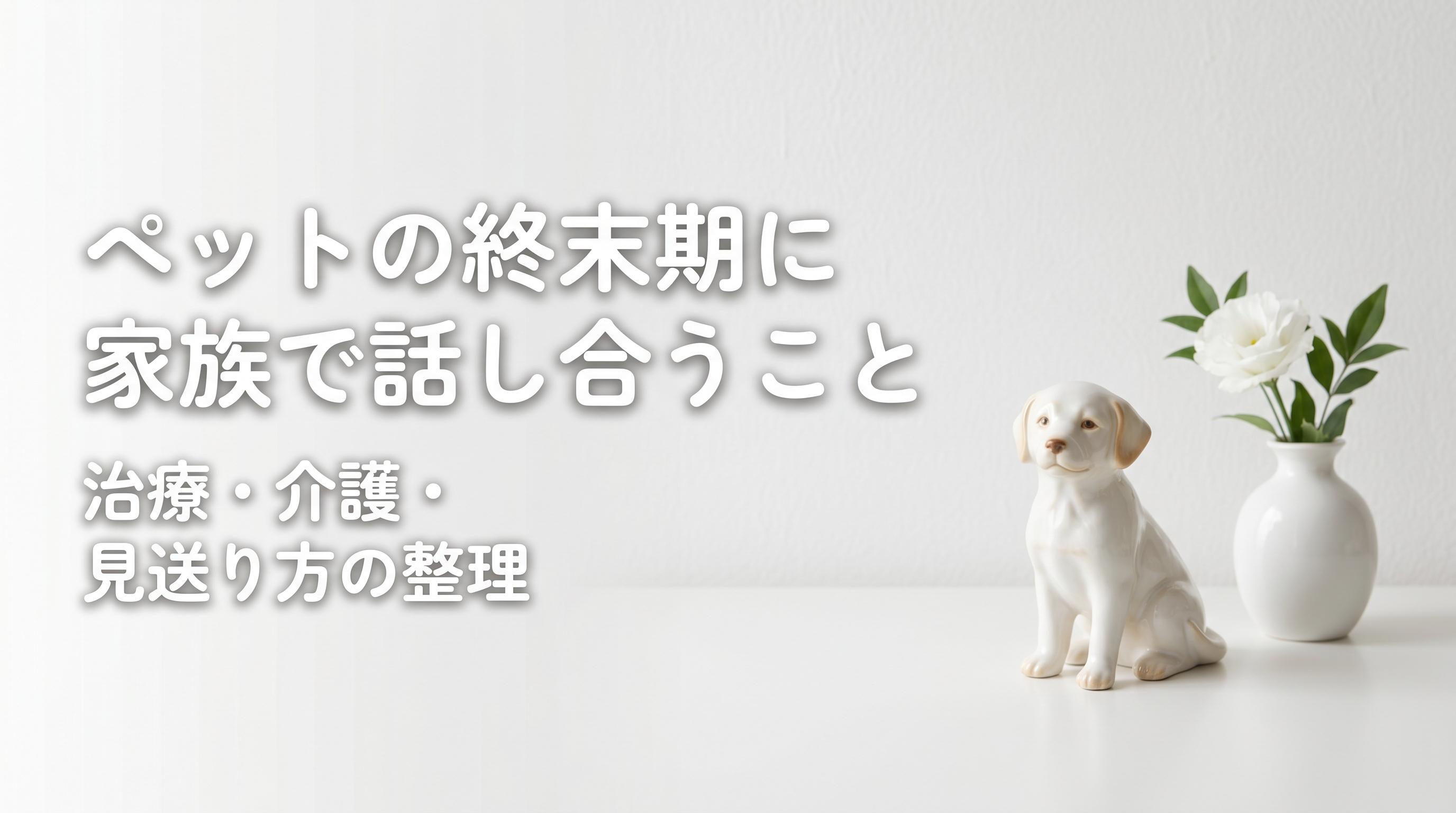 ペットの終末期に家族で話し合うこと|治療・介護・見送り方の整理