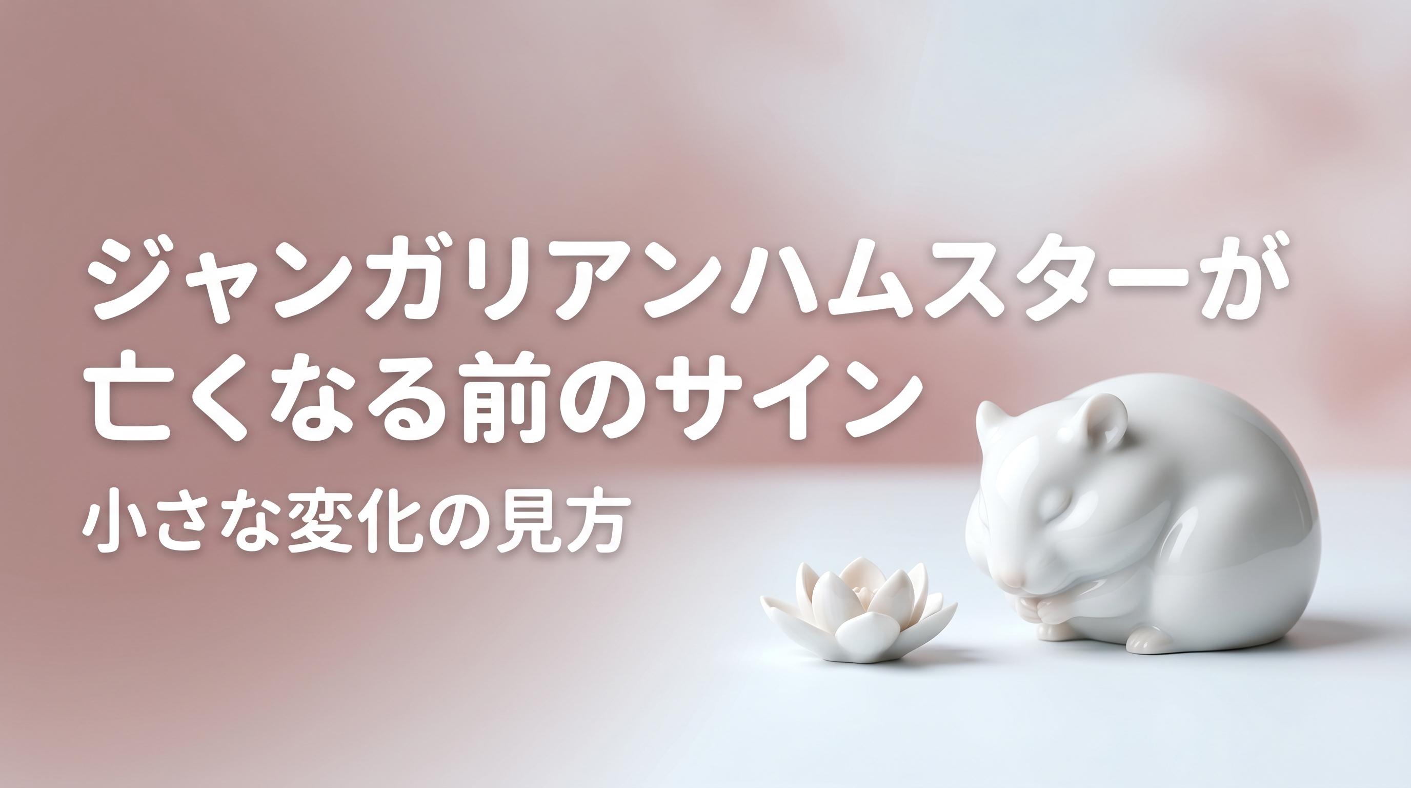 ジャンガリアンハムスターが亡くなる前のサイン|小さな変化の見方